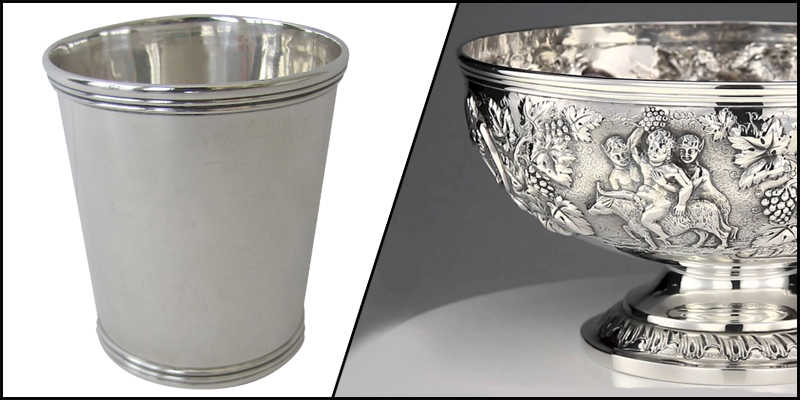 Sterling puch bowl and cup